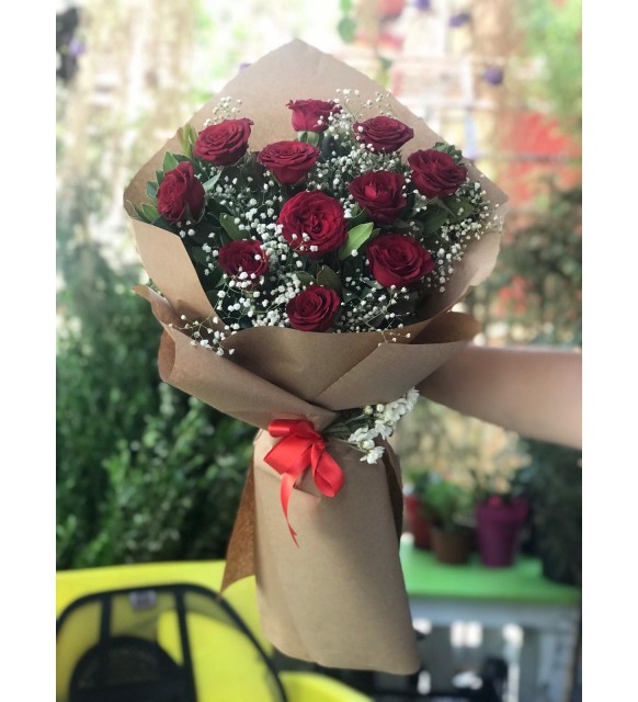 11 Kırmızı Gül Buketi